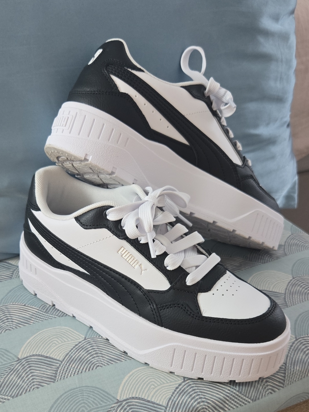 Puma Women's Black and White Platform Sneakers